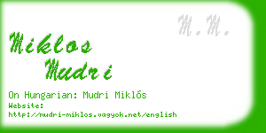 miklos mudri business card